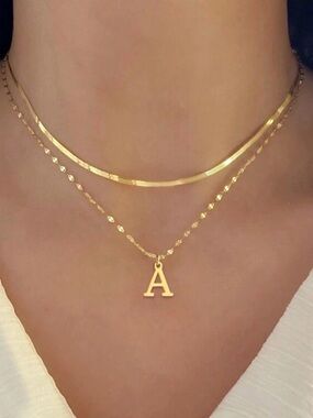 Gold Initial "A" Necklace A1758